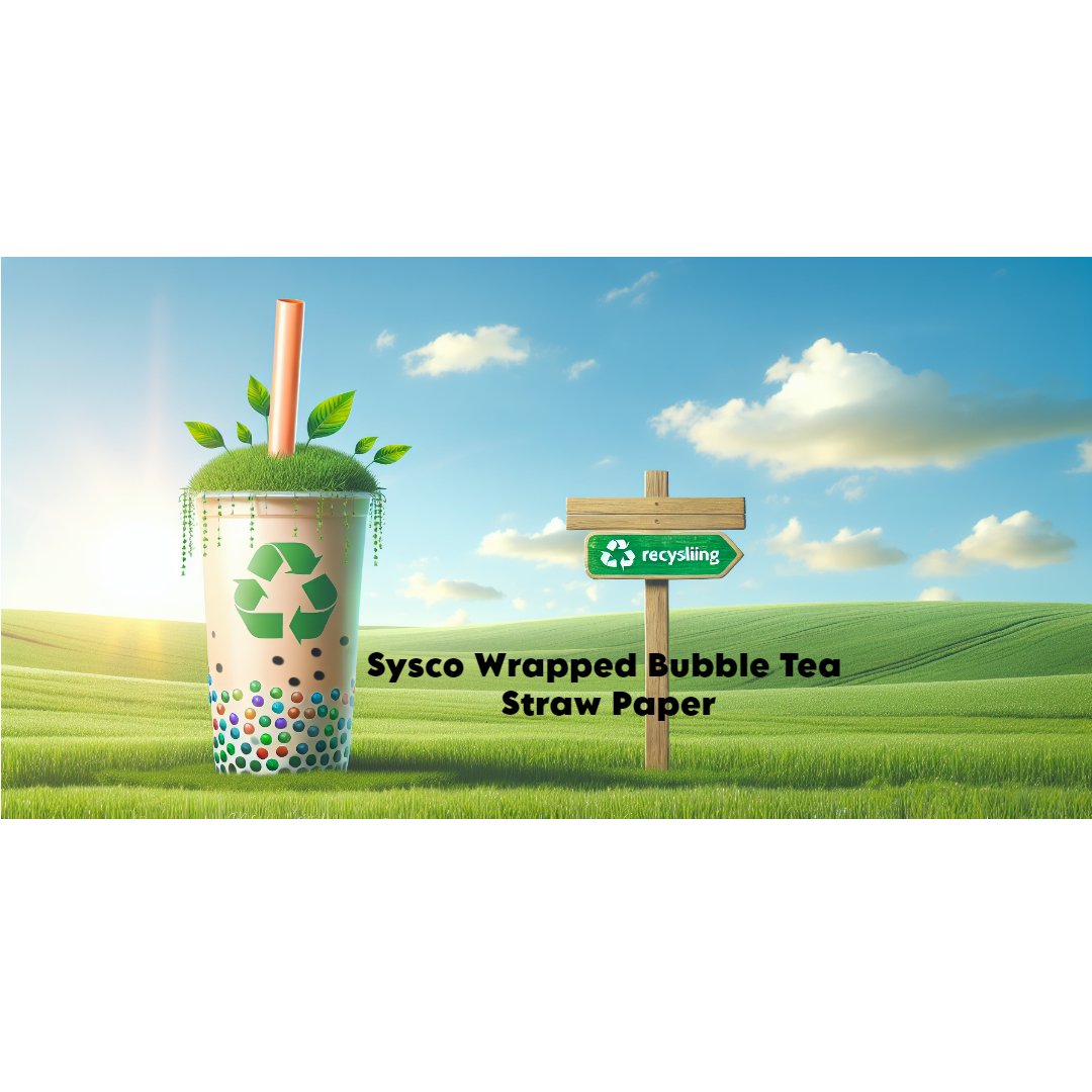 Sysco Wrapped Bubble Tea Straw Paper