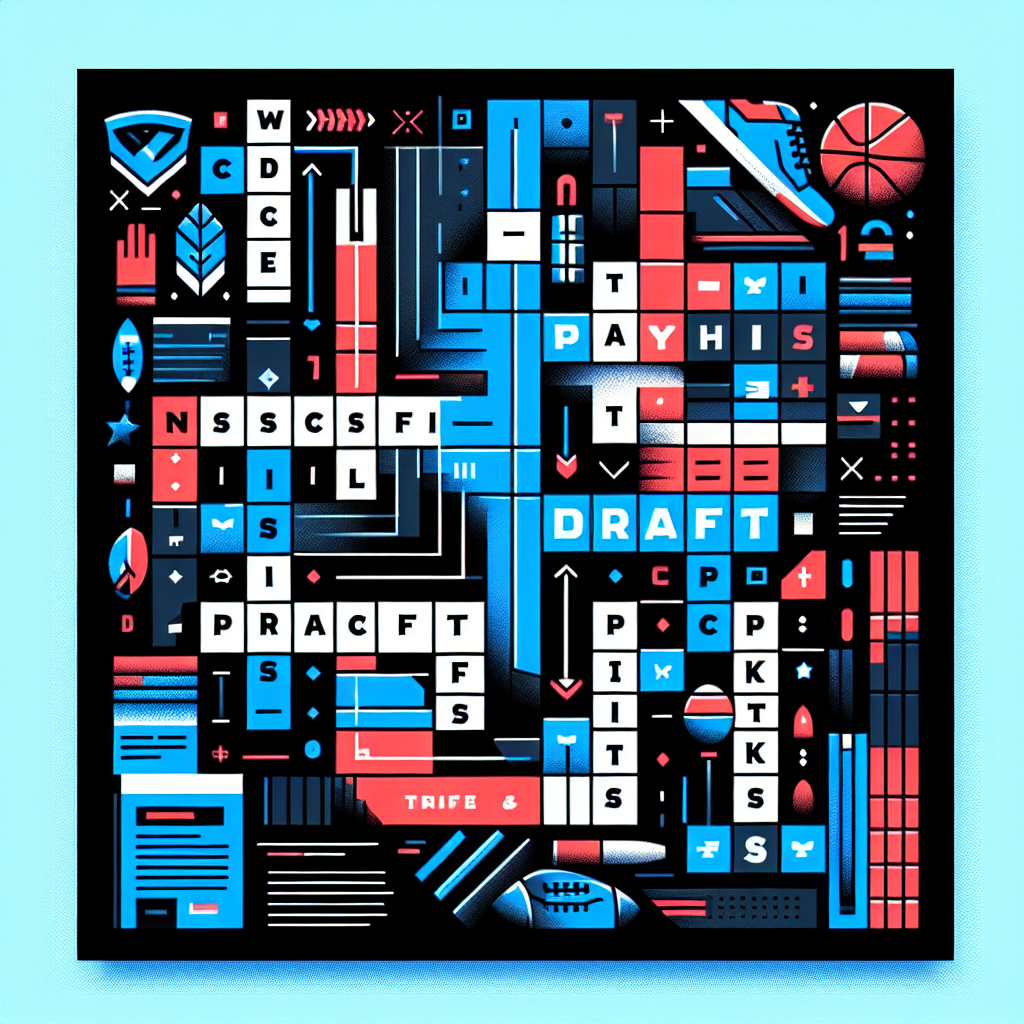 Illustration depicting a person tackling sports trivia challenges in a crossword puzzle.
